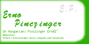 erno pinczinger business card